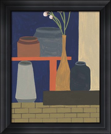 Framed Vases on a Shelf II Print