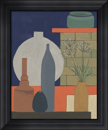 Framed Vases on a Shelf IV Print