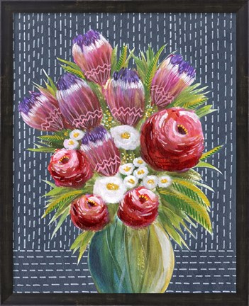 Framed Bashful Bouquet I Print