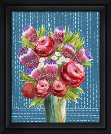 Framed Bashful Bouquet II Print