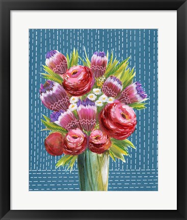 Framed Bashful Bouquet II Print