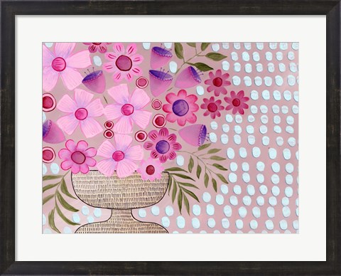 Framed Cheeky Pink Floral I Print