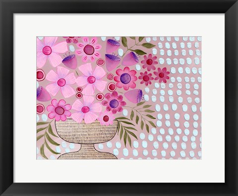 Framed Cheeky Pink Floral I Print