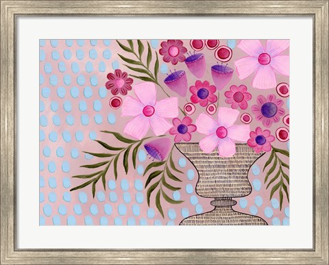 Framed Cheeky Pink Floral II Print