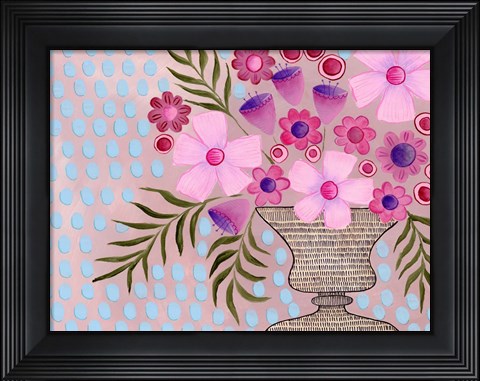 Framed Cheeky Pink Floral II Print