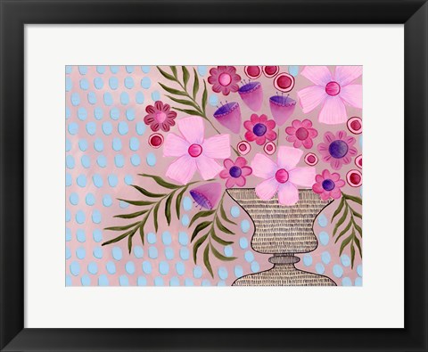 Framed Cheeky Pink Floral II Print