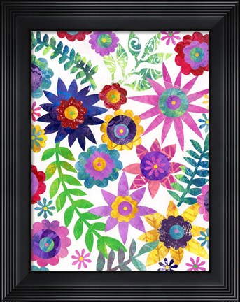 Framed Hippie Floral I Print