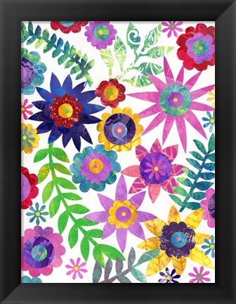 Framed Hippie Floral I Print