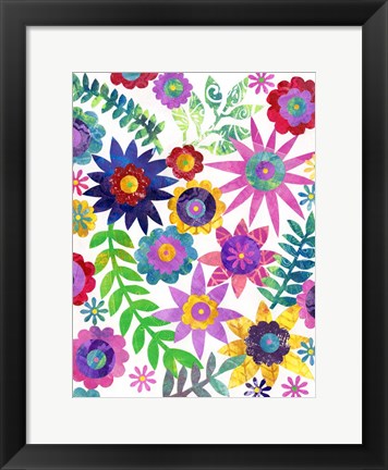 Framed Hippie Floral I Print