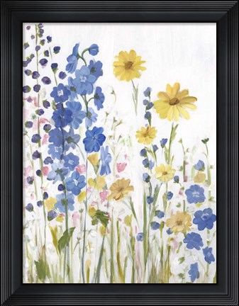 Framed Periwinkle Wildflowers I Print