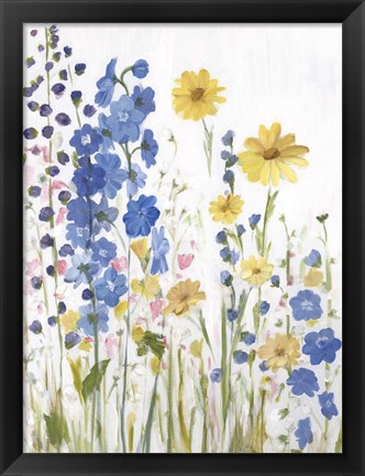 Framed Periwinkle Wildflowers I Print