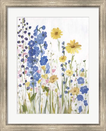 Framed Periwinkle Wildflowers I Print