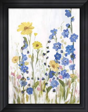 Framed Periwinkle Wildflowers II Print