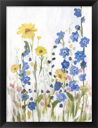 Framed Periwinkle Wildflowers II Print