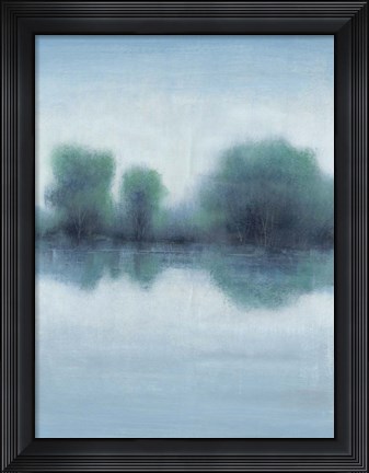 Framed Misty Blue Morning I Print