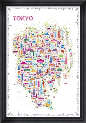 Framed Iconic Cities-Tokyo Print