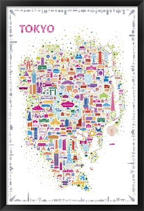 Framed Iconic Cities-Tokyo Print