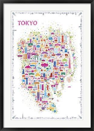 Framed Iconic Cities-Tokyo Print