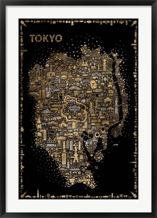 Framed Glam Iconic Cities-Tokyo Print