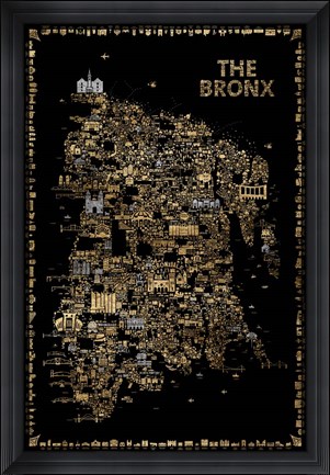 Framed Glam New York Collection-Bronx Print