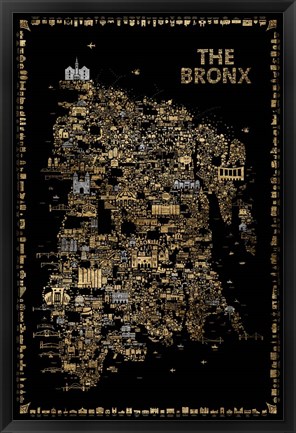 Framed Glam New York Collection-Bronx Print