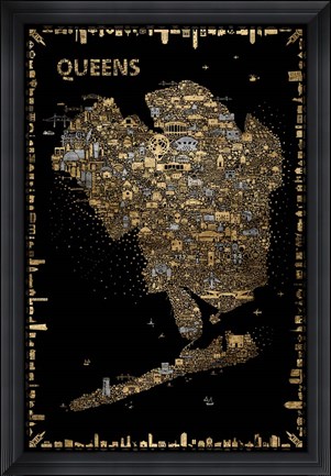 Framed Glam New York Collection-Queens Print