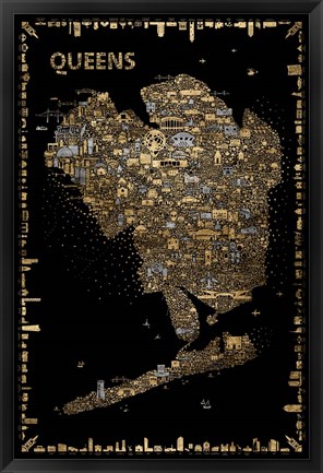 Framed Glam New York Collection-Queens Print