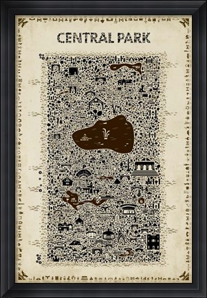 Framed Antique New York Collection-Central Park Print