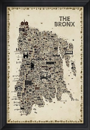 Framed Antique New York Collection-Bronx Print