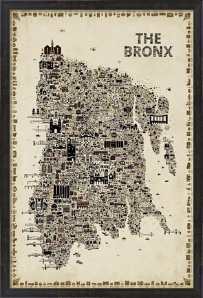 Framed Antique New York Collection-Bronx Print