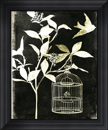 Framed Branch &amp; Bird I Print