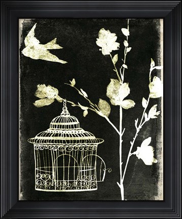 Framed Branch &amp; Bird II Print