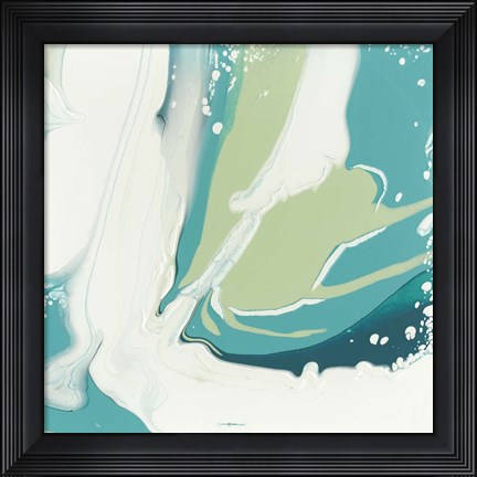 Framed Flowing Teal II Print