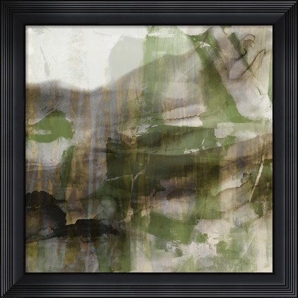 Framed Surface in Green I Print