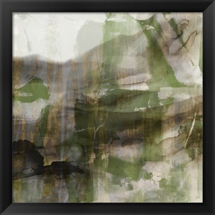 Framed Surface in Green I Print