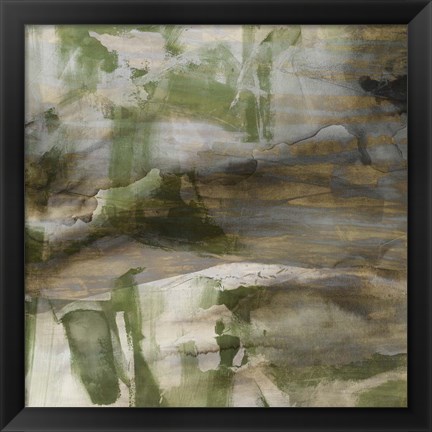 Framed Surface in Green II Print