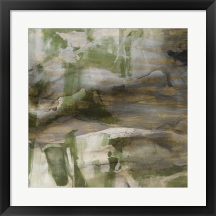 Framed Surface in Green II Print