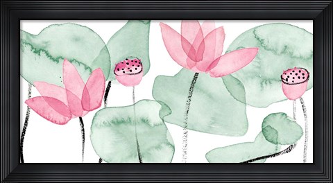 Framed Lotus in Nature I Print