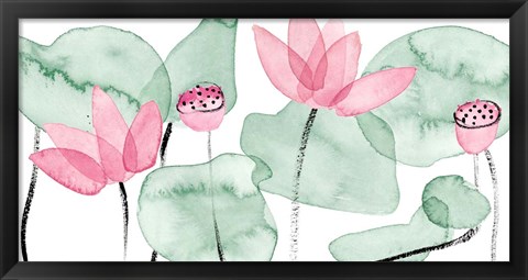 Framed Lotus in Nature I Print