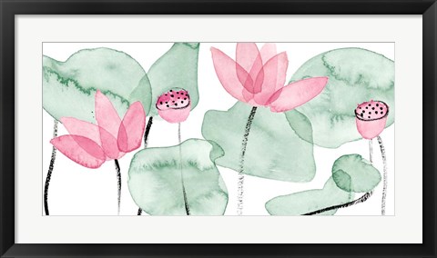Framed Lotus in Nature I Print