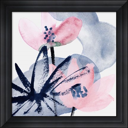 Framed Pink Water Lilies I Print