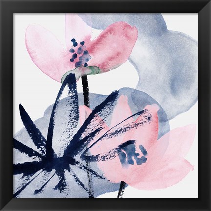 Framed Pink Water Lilies I Print