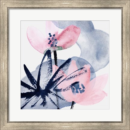 Framed Pink Water Lilies I Print