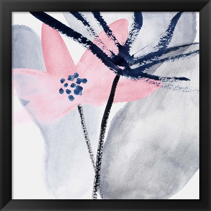 Framed Pink Water Lilies II Print