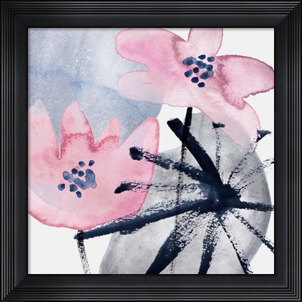 Framed Pink Water Lilies III Print