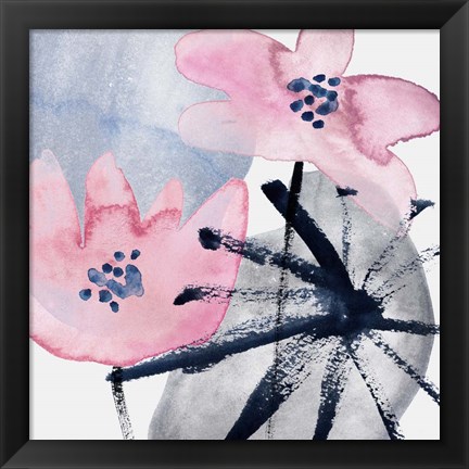 Framed Pink Water Lilies III Print