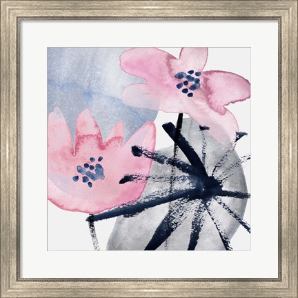 Framed Pink Water Lilies III Print