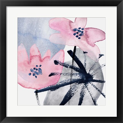 Framed Pink Water Lilies III Print