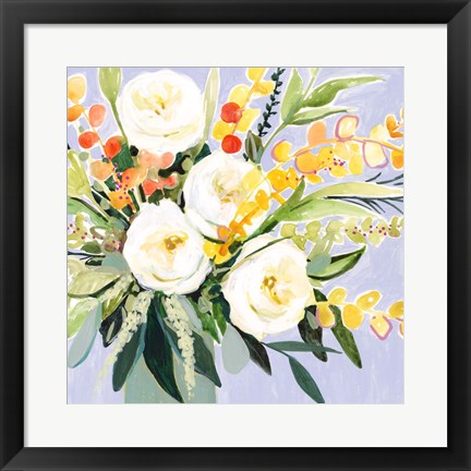 Framed Garden Rose Bouquet II Print