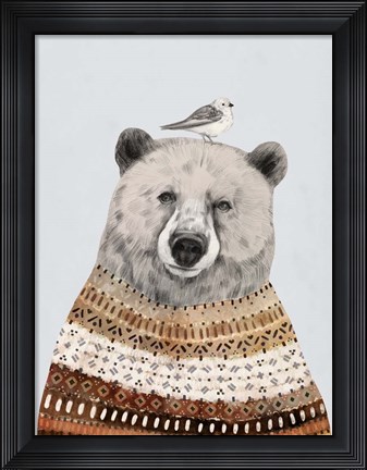 Framed Fair Isle Bear II Print